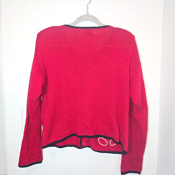 Nut Cracker Vintage Teddy Bear Christmas Cardigan Embroidered Size Medium - Picture 5 of 7